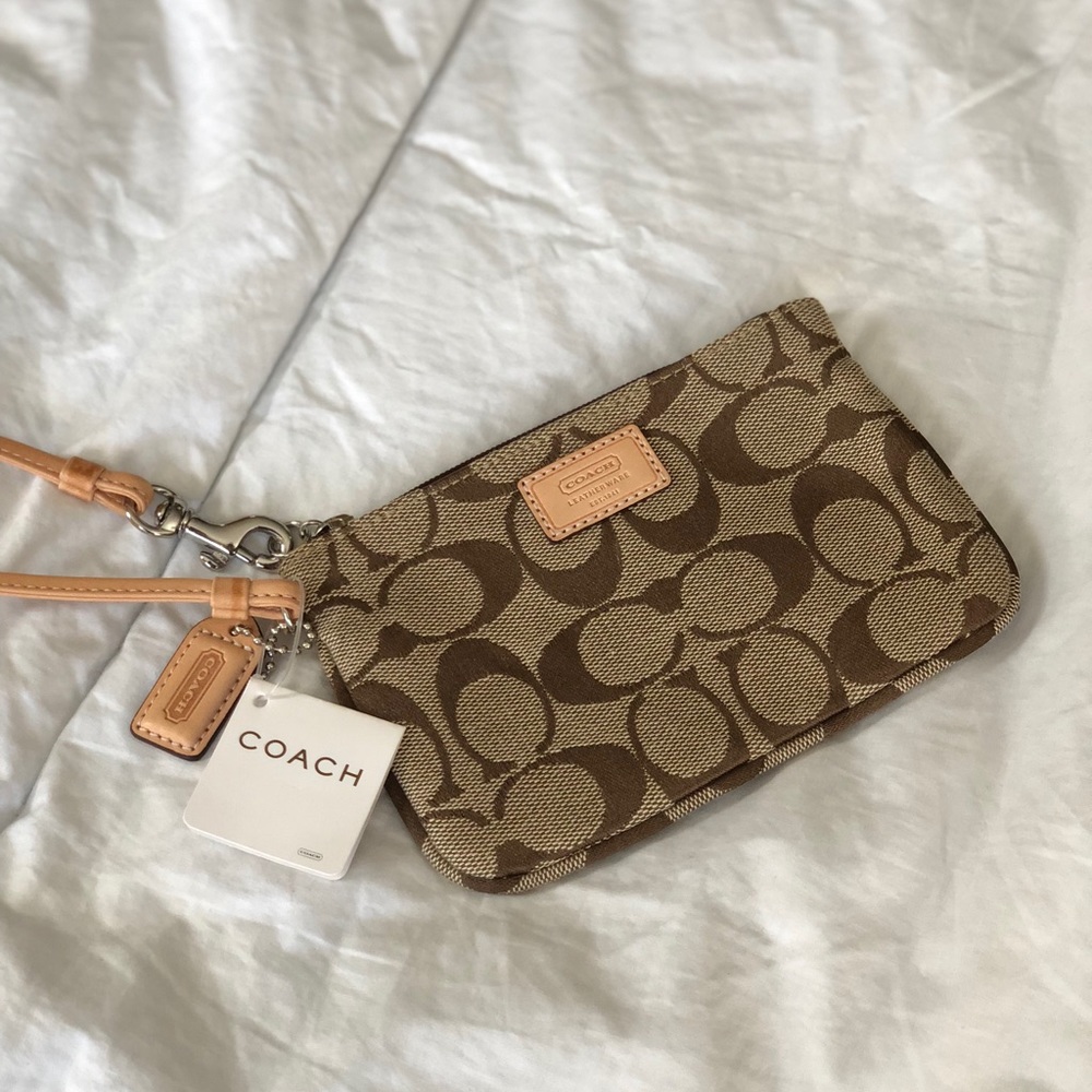 Coach wristlet monogram wallet